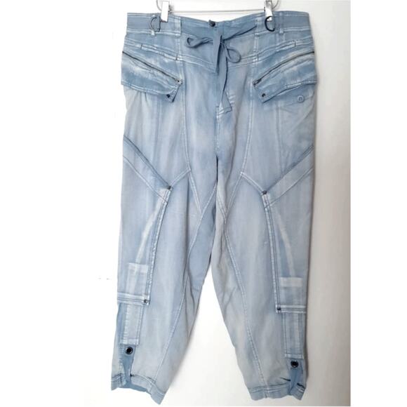 New Free People Wilder Mid-Rise Pants $228 SMALL Cargo Utility Zip Slouchy - Picture 6 of 9